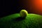 Tennis Ball isolated on black with dramatic lighting