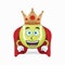 The Tennis ball mascot character becomes a king. vector illustration