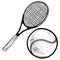 Tennis ball and racquet sketch
