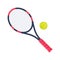 Tennis ball and tennis racket. Sports icon. Tennis logo. Vector Illustration of sports equipment