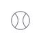Tennis ball thin line icon. Linear vector symbol