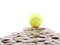 Tennis ball on the way of money prize