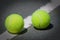 Tennis Balls on Har-Tru clay tennis court