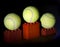 Tennis balls on podium