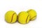 Tennis balls on white background