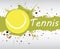 Tennis banner.Abstract green background with colorful splash