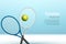 Tennis banner background. Tennis ball racket poster sport flyer design, tournament