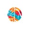 Tennis brain vector logo design.