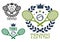 Tennis championship emblems or badges