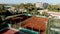 Tennis Clay Court. View from the bird's flight. Aerial view of the tennis courts in the resort.