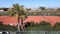 Tennis Clay Court. View from the bird's flight. Aerial view of the tennis courts in the resort.