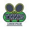 Tennis court logo with text space for your slogan / tag line