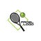 tennis court olympic sport logo vector, padel illustration design, tennis ball