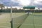 Tennis court on overcast day