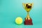 Tennis cup, trophy prize, tournament winner award