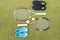 Tennis equipment set of two tennis rackets, two balls, male and