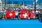 Tennis fans watching Grand Slam champion Roger Federer of Switzerland practice for Australian Open 2016