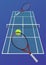 Tennis game on the fast surface - imaginary game between two players