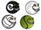 Tennis, golf, volleyball, billiard cartoon balls