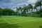 Tennis grass court good with beautiful background