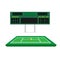 Tennis green court with scoreboard
