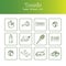 Tennis hand drawn doodle set. Sketches. Vector illustration for design and packages product. Symbol collection. Isolated