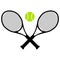 Tennis icon on white background. tennis balls and tennis racket. sports sign. tennis logo. flat style