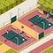 Tennis Isometric Composition