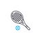 Tennis linear icon concept. Tennis line vector sign, symbol, illustration.