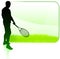 Tennis Player with Blank Nature Frame