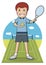 Tennis Player on clay Vector Illustration