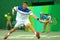 Tennis player Federico Delbonis of Argentina in action during men`s singles first round match of the Rio 2016 Olympic Games