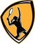 Tennis Player Female Racquet Shield Retro