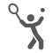 Tennis player glyph icon, sport and active, sportsman with racket sign, vector graphics, a solid pattern on a white