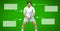 Tennis player man with blank infographic chart panels