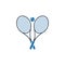 Tennis Racket and Ball Icon.