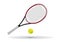 Tennis racket and ball illustration