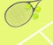 Tennis racket and ball sports on pastel background