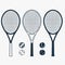 Tennis racket and ball, vector