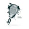 Tennis rackets, Grunge, sketch.