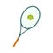 A tennis racquet and a ball flat icon