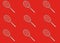 Tennis racquet on red background, seamless pattern