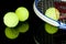 Tennis racquets and 3 balls