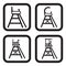 Tennis referee chair icon in four variations