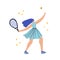 Tennis serve flat hand drawn vector illustration