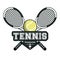 Tennis sport rackets crossed ball emblem image