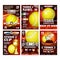 Tennis Sportive Promo Cards Posters Set Vector