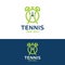 Tennis Time Twin Bell Logo Design Template