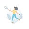 Tennis vector illustration Sportswoman holding rackets and hitting ball