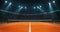 Tennis video background with orange clay surface at players perspective.